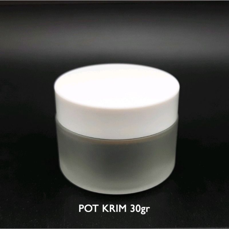 Pot Cream 30gr Pot Cream Kaca 30gr Pot Kosmetik Kaca 30ml Pot Cream Jar Pot Krim 30gram Tutup Putih