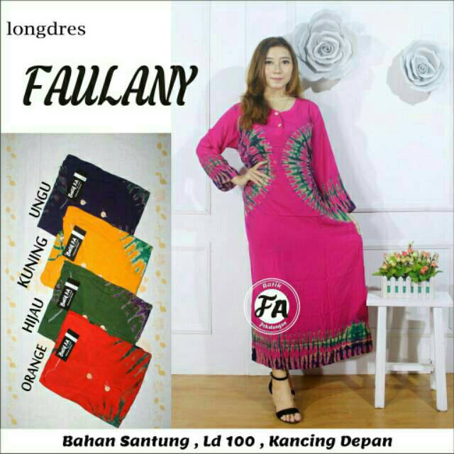 Longdress  Faulani Warna / Tali Jumput Longdress Murah Dress Berkualitas Fasion Wanita Tanah Abang