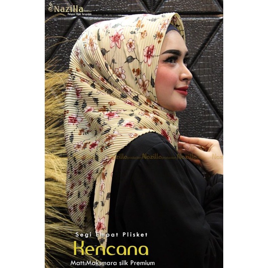 Jilbab Segi Empat Motif Plisket Polycatton Ori Nazilla-Kencana Coksu
