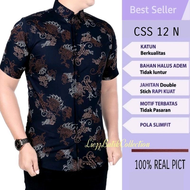 Kemeja Batik Pria Songket Modis Terlaris Simple Keren Trendy C8C9 Jumbo Laki-laki Men Casual Pakaian