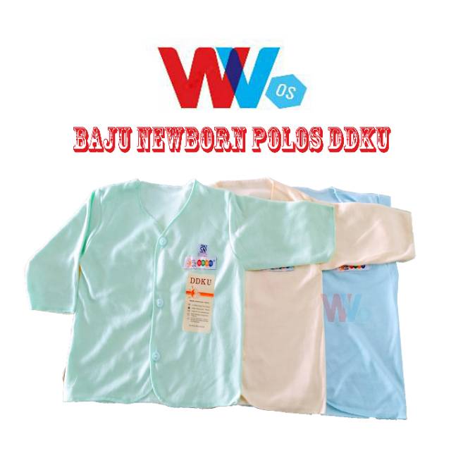 Baju bayi New Born polos DDKU baby newborn lengan pendek / lengan panjang