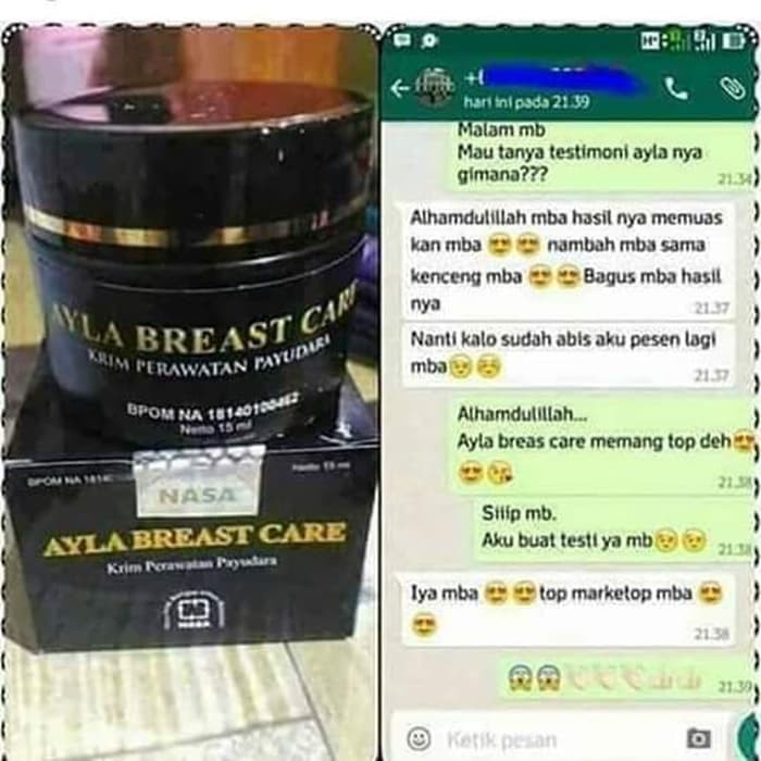 AYLA BREAST CARE - Pembesar Payudara - Pengencang Payudara - Pembesar Bokong - Produk Original NASA