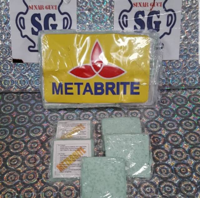 Batu hijau METABRITE minu / langsol sabun obat poles stainless