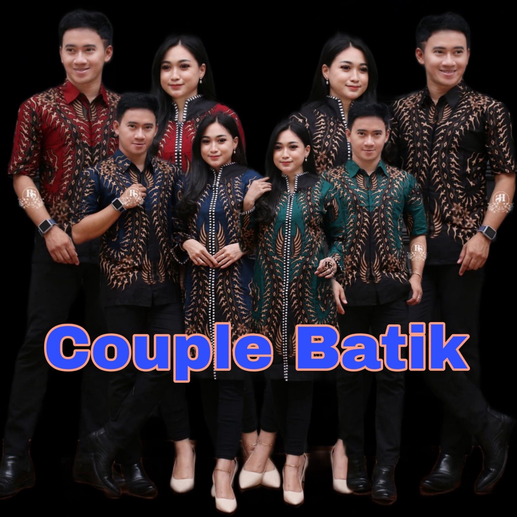 Couple Batik Motif Keris Original Super Seragaman Batik Pakaian Pria Wanita Hem Kemeja Tunik Baju Ba