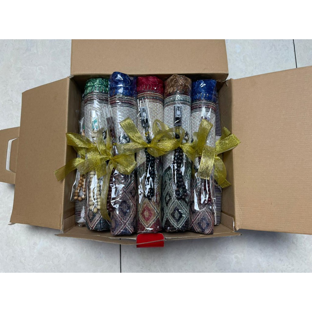 Paket Souvenir Sajadah Riyadh + Tasbih Sovenir Parcel Sajadah Besar /Pcs