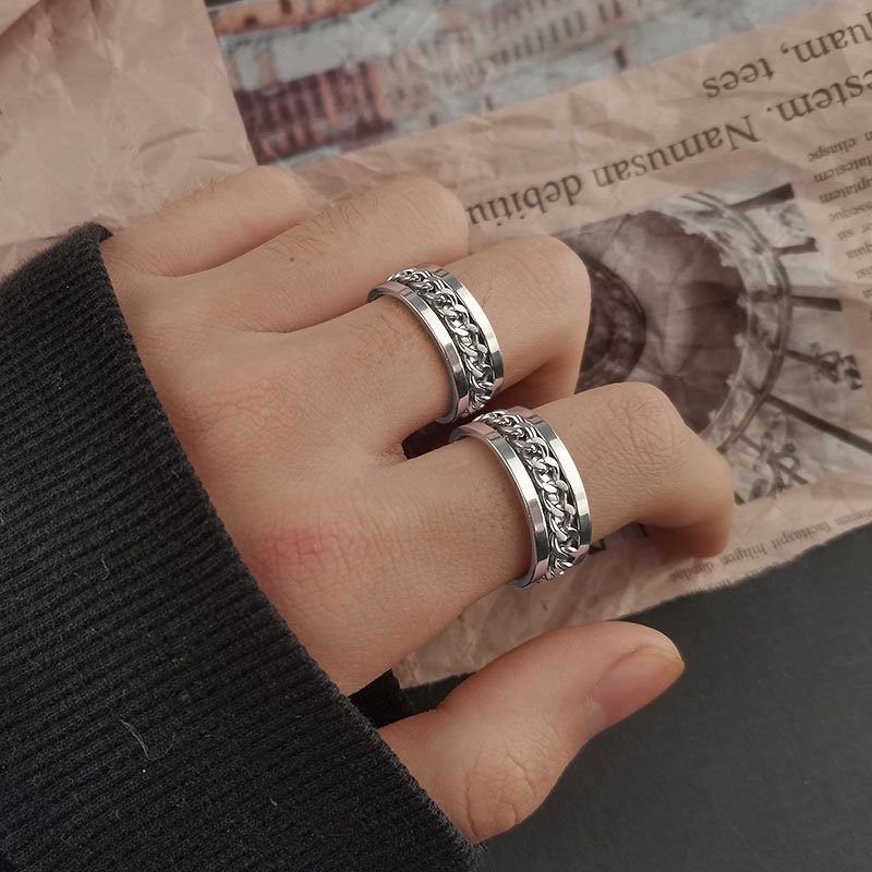 Cincin Rantai Gaya Korea hip hop Untuk Aksesoris