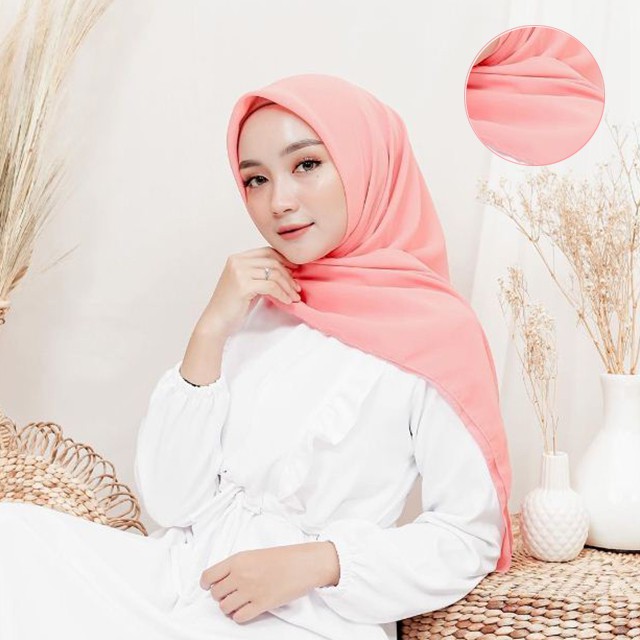 Hijab Segiempat Polycotton 115 x 115 Warna Part 1 Bella Square-SALEM