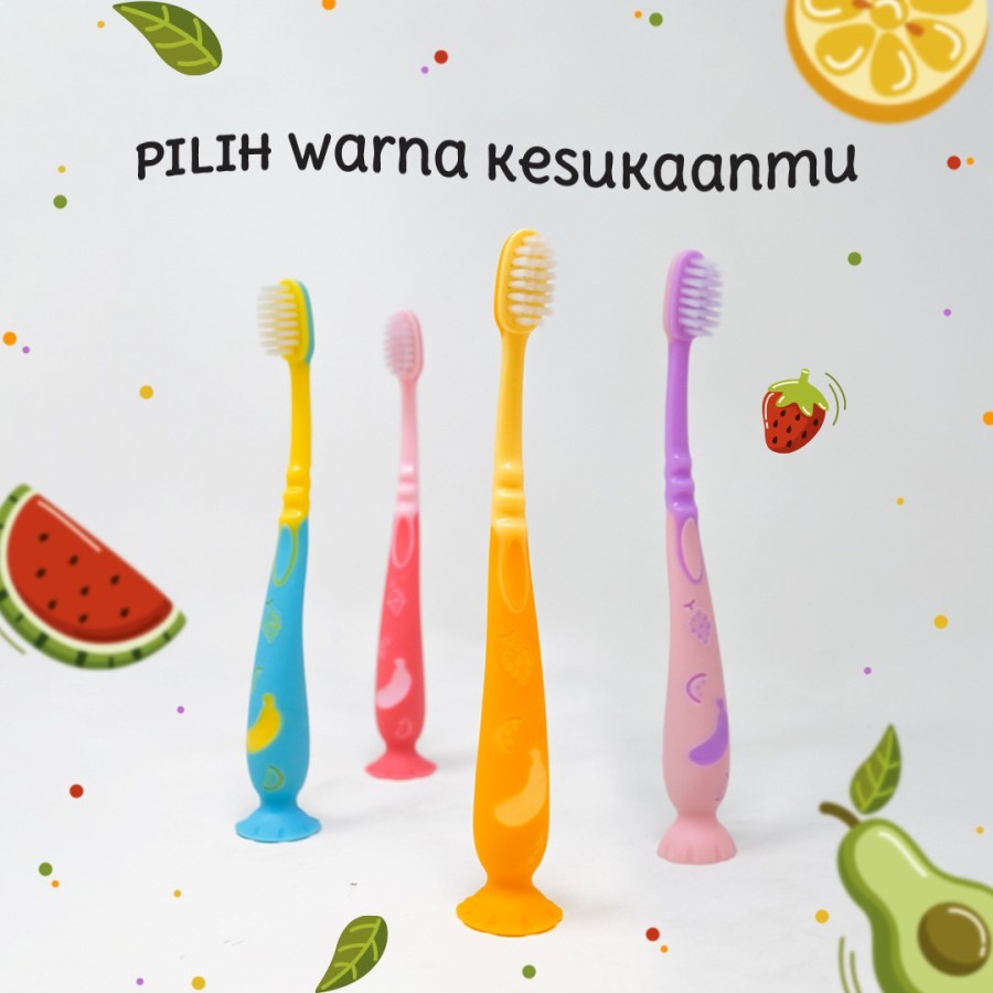 Bagus PiPi Fruity Kids Toothbrush | Sikat Gigi Anak Lembut + Suction