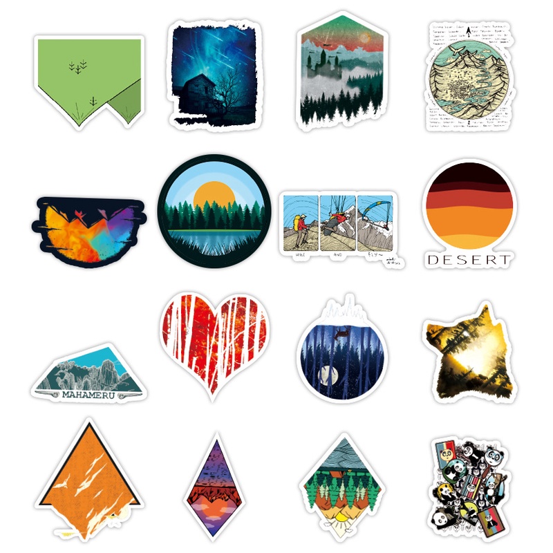 50Pcs/set Outdoor Adventure Waterproof DIY Stickers For Laptop Moto Skateboard Luggage Notebook Decor