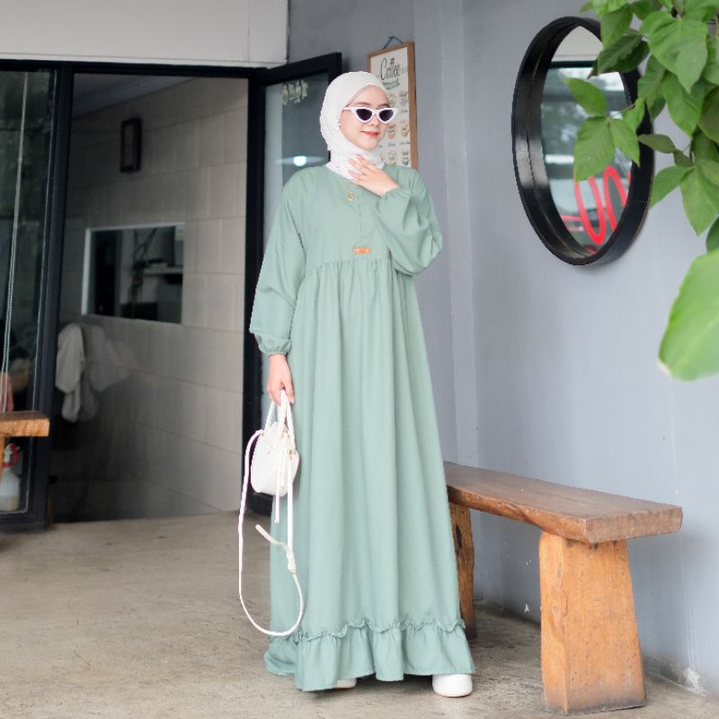 Daspan ruffle azp / daspan polos azp / gamis polos azp best seller