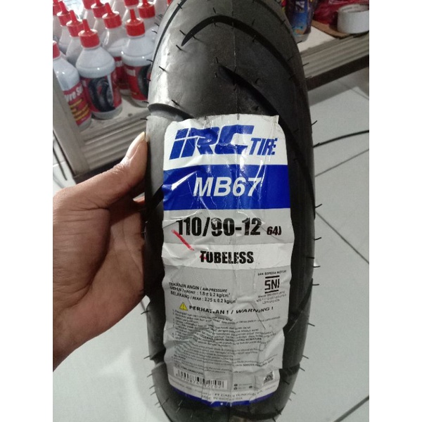 BAN TUBLESS IRC UK 110/90-12 BAN BELAKANG SCOOPY FREE PENTIL