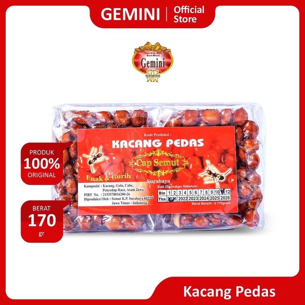 

Gemini - Kacang Pedas CAP SEMUT - Kemasan 10 pcs - 170gr