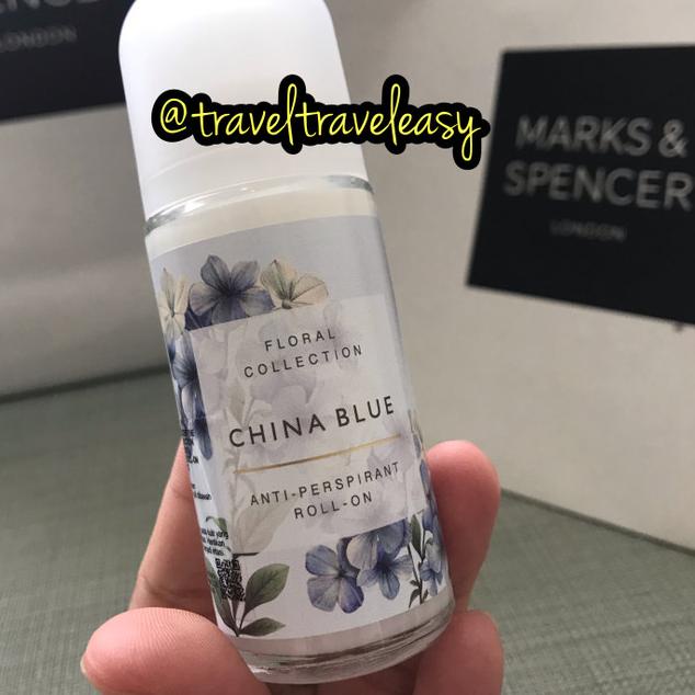 ✾ M&S Mark Spencer Deodorant Deodoran China Blue Anti Perspirant Roll On ➺