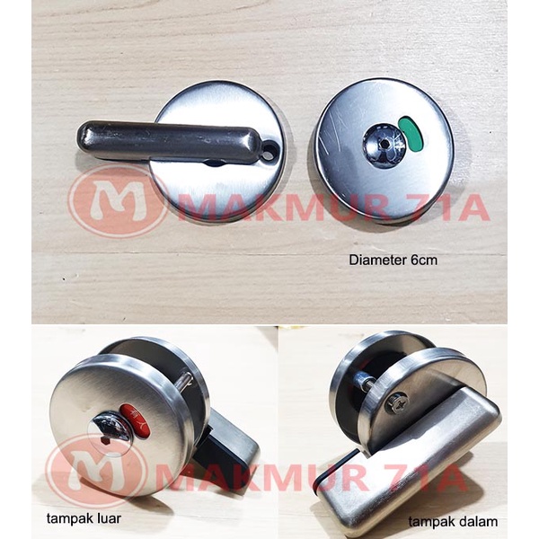 Grendel Kunci Pintu Partisi Toilet Harfit / Grendel Indikator Toilet 09801