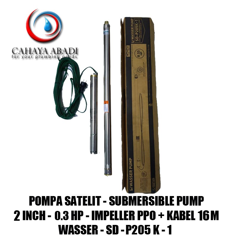 Jual POMPA SUBMERSIBLE WASSER - 2 INCH - 0.3 HP - SD - P205K - 1