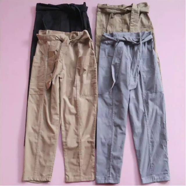 CELANA KULOT WANITA RIBBON BIG POCKET