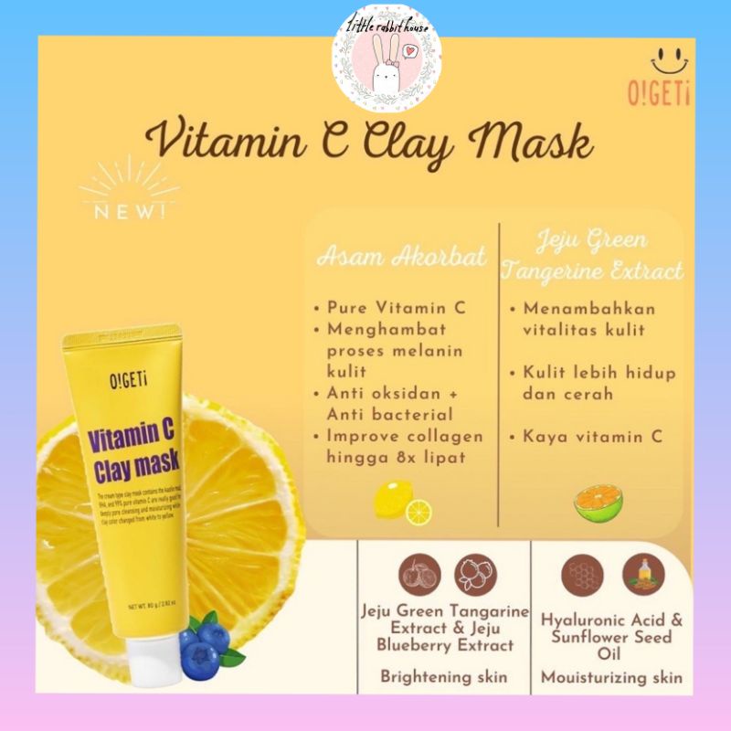 Ready Stock Ogeti Vitamin C Clay Mask 80g Masker Wajah Ogeti Original