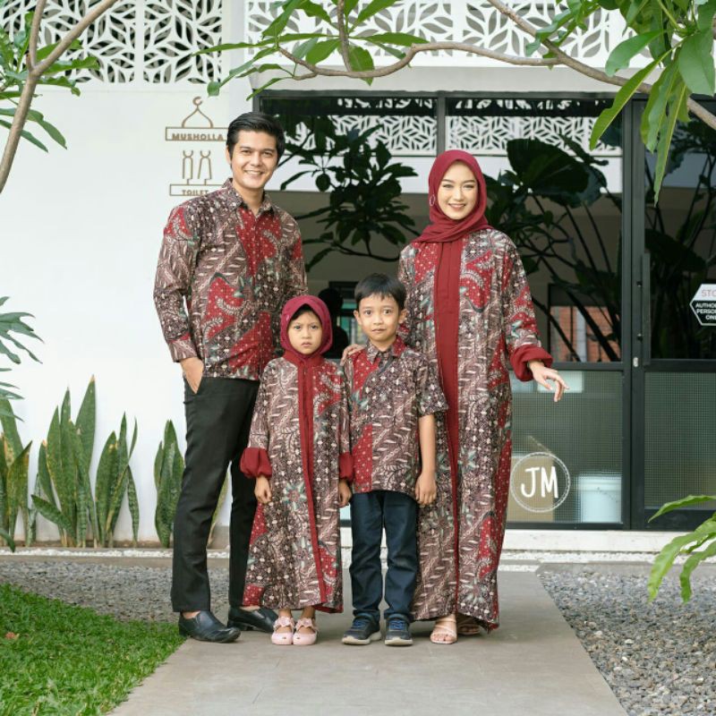 SET BAJU BATIK COUPEL GAMIS SARIMBIT COUPEL SARIMBIT SERAGAM KELUARGA ANAK FAMILY TERBARU PEKALONGAN