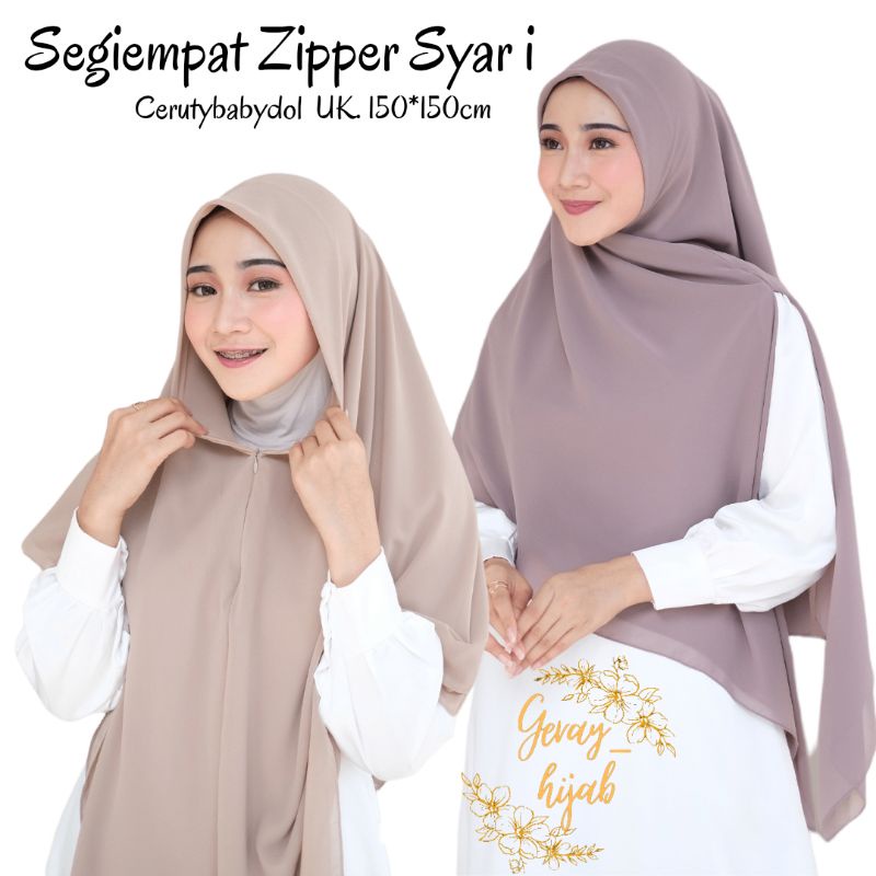 SEGIEMPAT ZIPPER SYAR I / JILBAB SEGIEMPAT / HIJAB SEGIRMPAT / SEGI EMPAT JUMBO / SEGI EMPAT SYAR'I / SEGIEMPAT INSTAN / JILBAB SYAR'I