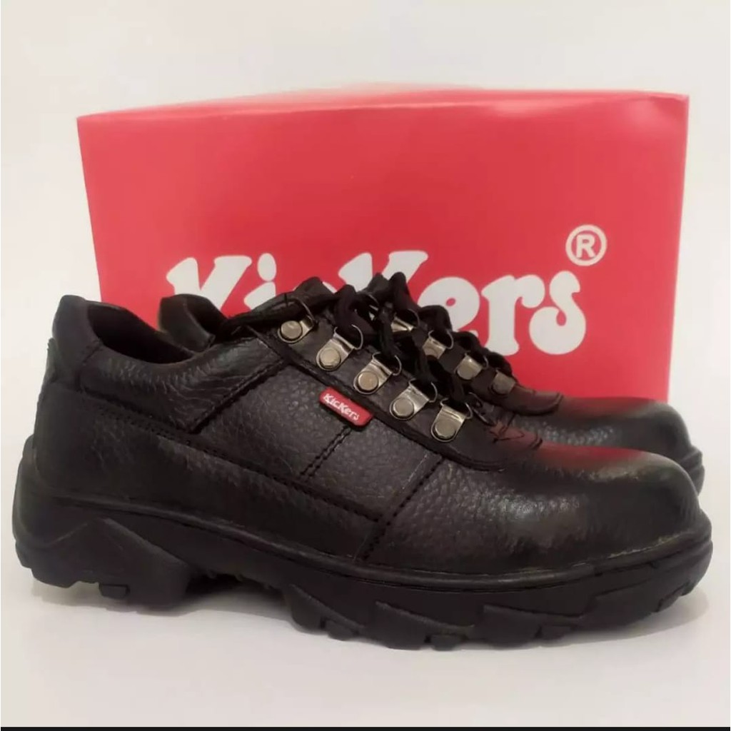 Sepatu Safety Htam Kingshoes terbaru MUrah Kuit Omega Asli Ujung Besi Mirip King