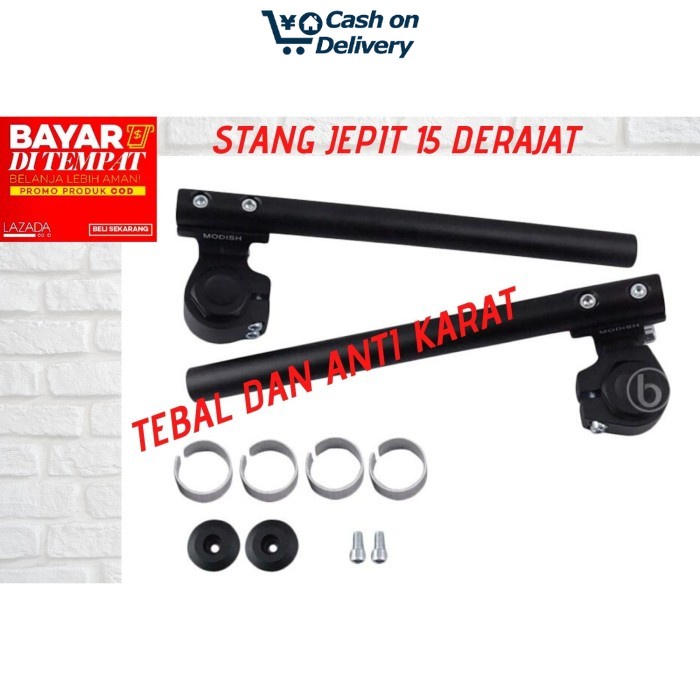 COD stang jepit 15 derajat Fu ninja r rr RX king Vixion HITAM DRAG