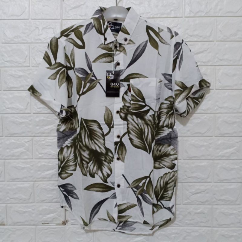 Kemeja Pria Motif Pria Cowok Lengan Pendek Bunga Formal Casual Murah Slimfit All Size M L XL Bagus