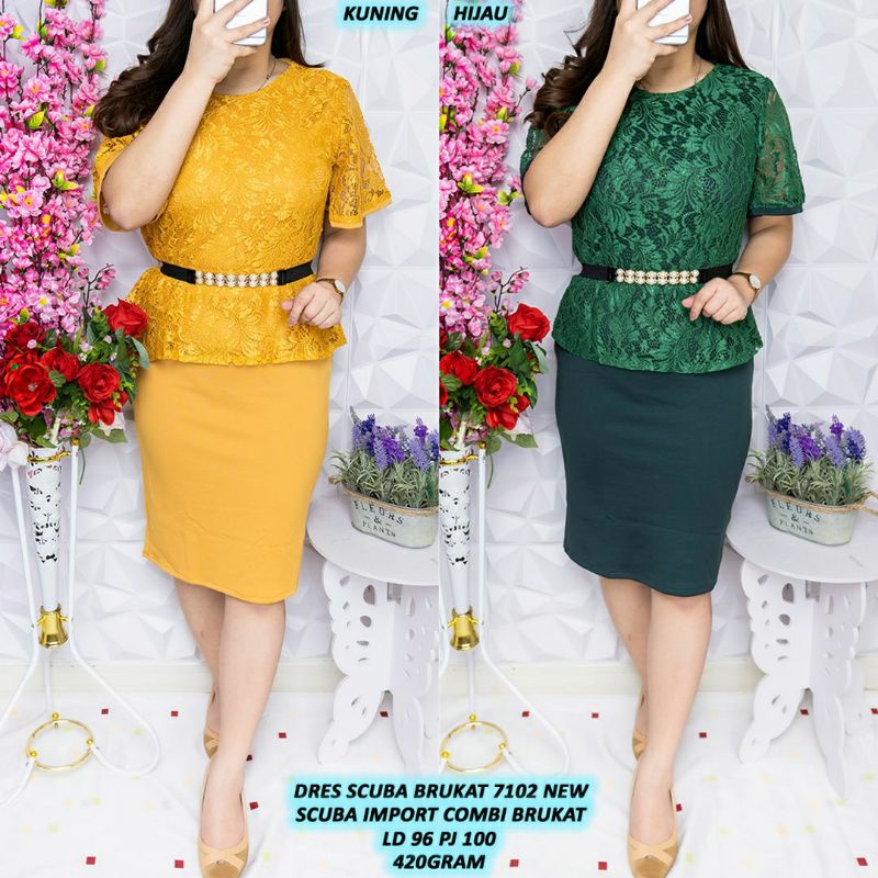 Drees scuba bruka import/dress wanita/dress wanita import