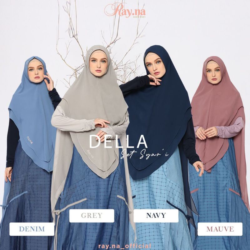 gamis della by rayna /Fashion Wanita Muslimah Pakaian Wanita Dewasa /gamis syari ceruty babydoll / G
