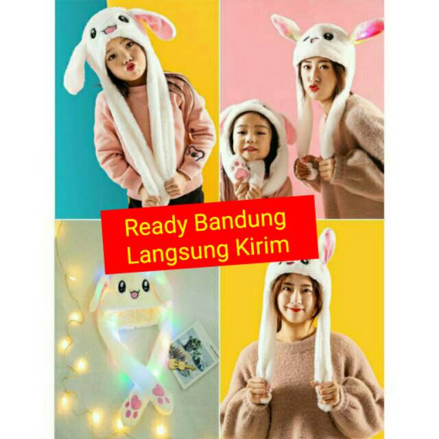 READY BANDUNG Topi bunny hat korean hat topi telinga naik turun topi kekinian