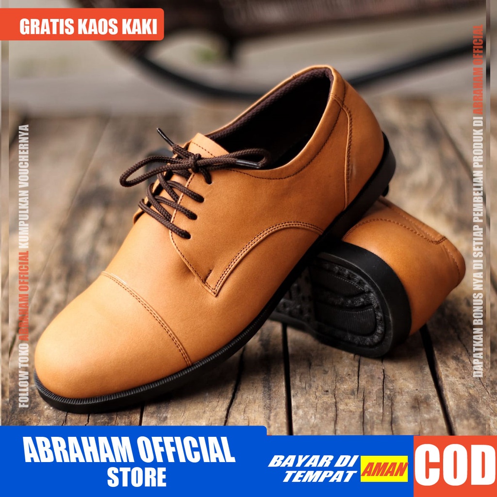 ABRHM x OXFORD Sepatu Formal Casual Kulit Asli Kasual Pantofel Pria Kerja Kantor Kuliah Anti Slip Original