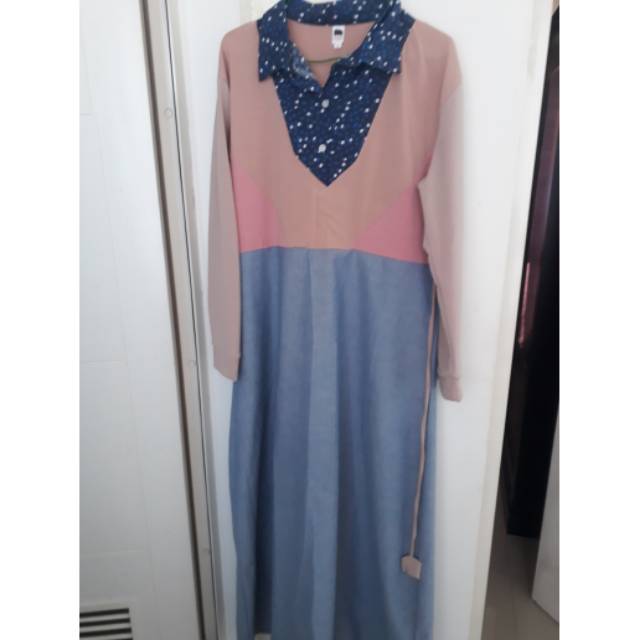 gamis denim preloved baru