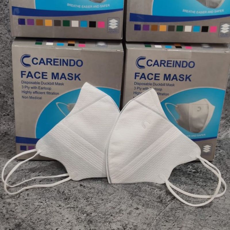 CAREINDO - MASKER DUCKBILL 3PLY EMBOS C GARIS FACE MASK - MIRIP UTAMA