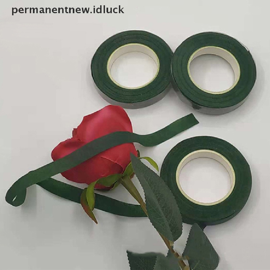 Tape Perekat Bahan Kertas Warna Hijau Ukuran 30M Untuk Batang Bunga