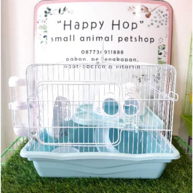 Kandang hamster besar 2 tingkat berkualitas bonus serbuk kayu kucing besar