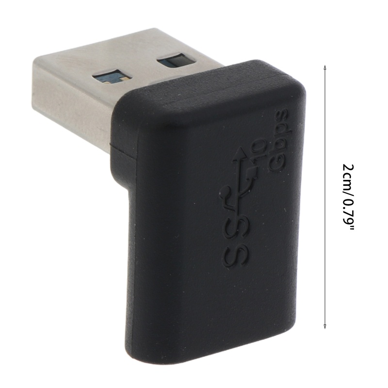 Vivi 10Gbps USB 30 Ke Tipe C Adapter USB 3.0 Male to Type C Female Konverter Data Untuk Komputer 90derajat Siku Kanan