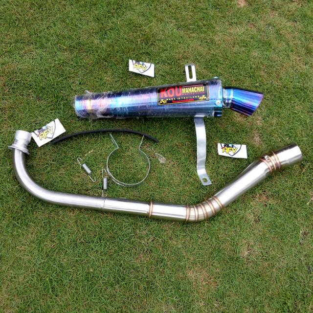 KNALPOT KIDAL KOU KERUCUT BLUE ALL BEBEK KNALPOT KIDAL KOU VEGA, JUPITER, SUPRA, KARISMA, REVO, dll