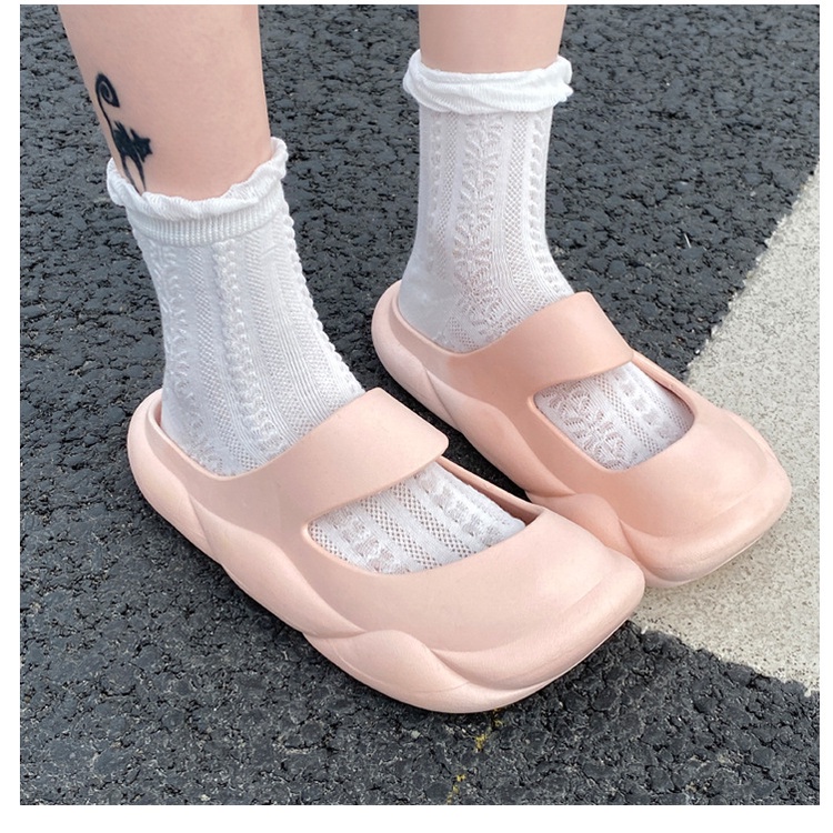 PINKMALL- SANDAL WANITA  SIMPLE KARET NYAMAN IMPORT CLOGS IMPORT ANTI LICIN