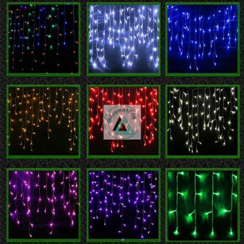 LAMPU LED TIRAI  PUTIH BIRU KUNING PANJANG 4.5M