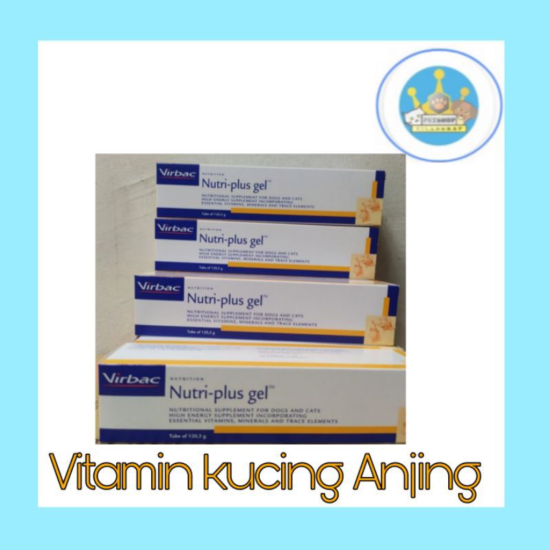 Vitamin Suplement Virbac kucing Anjing Virbac Nutri-plus Gel Nutri plus gel 120 gr