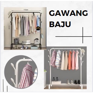 Hanger Besi Gawang Baju Rak Dislay Baju Gantungan Baju Stand Baju putih Besi-BH