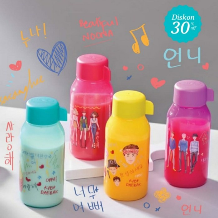 MURAH fancy bottle 350ml tupperware botol minum - Ungu