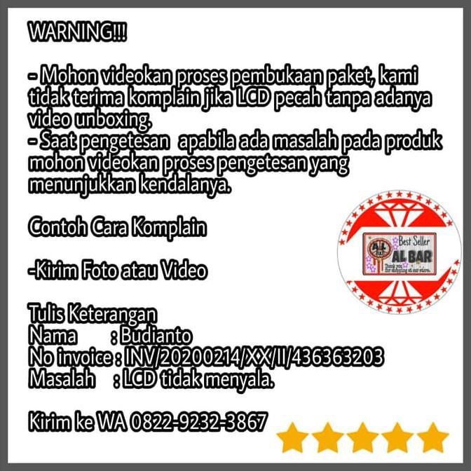 ISALEl 1 SET LCD + Touchscreen Tab Advan Vandroid S7C Layar Original Tablet - Putih