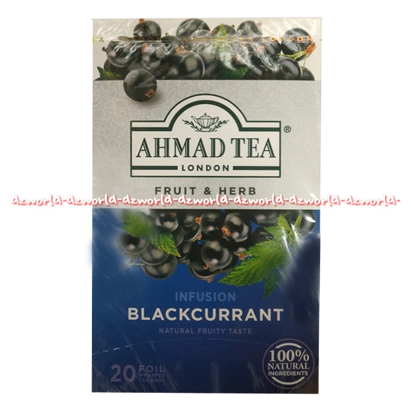 Ahmad Tea Fruit &amp; Herbs Infuision Blackurrant 20foil Teh Rasa Buah Berry Hitam Beri Ahmadtea