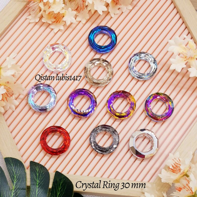 Pendant Crystal ring bintang  1pcs 30mm|Crystal Oval