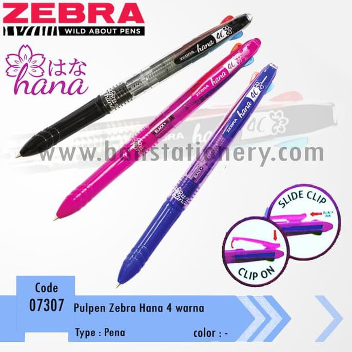 

Ready...Ready...Ready...] Pena Zebra Hana Clip On 4 Warna (4 In 1)