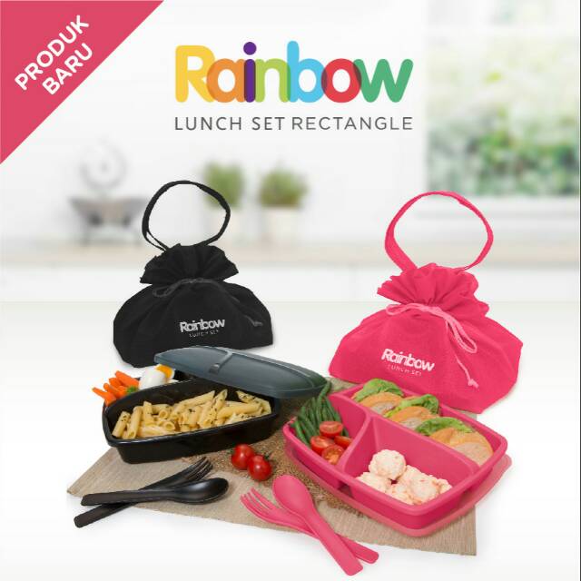 Technoplast Rainbow Lunch Set Rectangle
