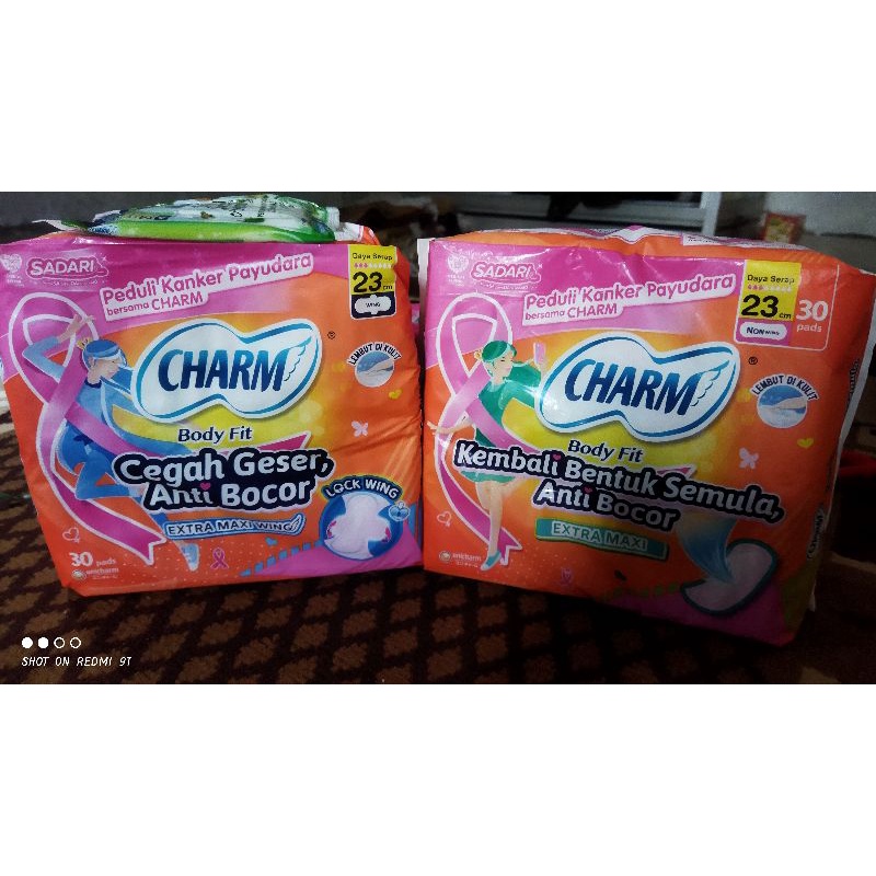 Original softex charm body fit 30 pads wing dan no wing MURAH Exp Baru