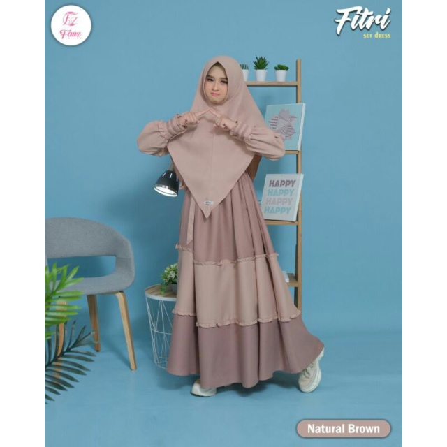 Atma_Store / Fitri Dress By Fauz Hijab / Busana Muslim Remaja Original Brand