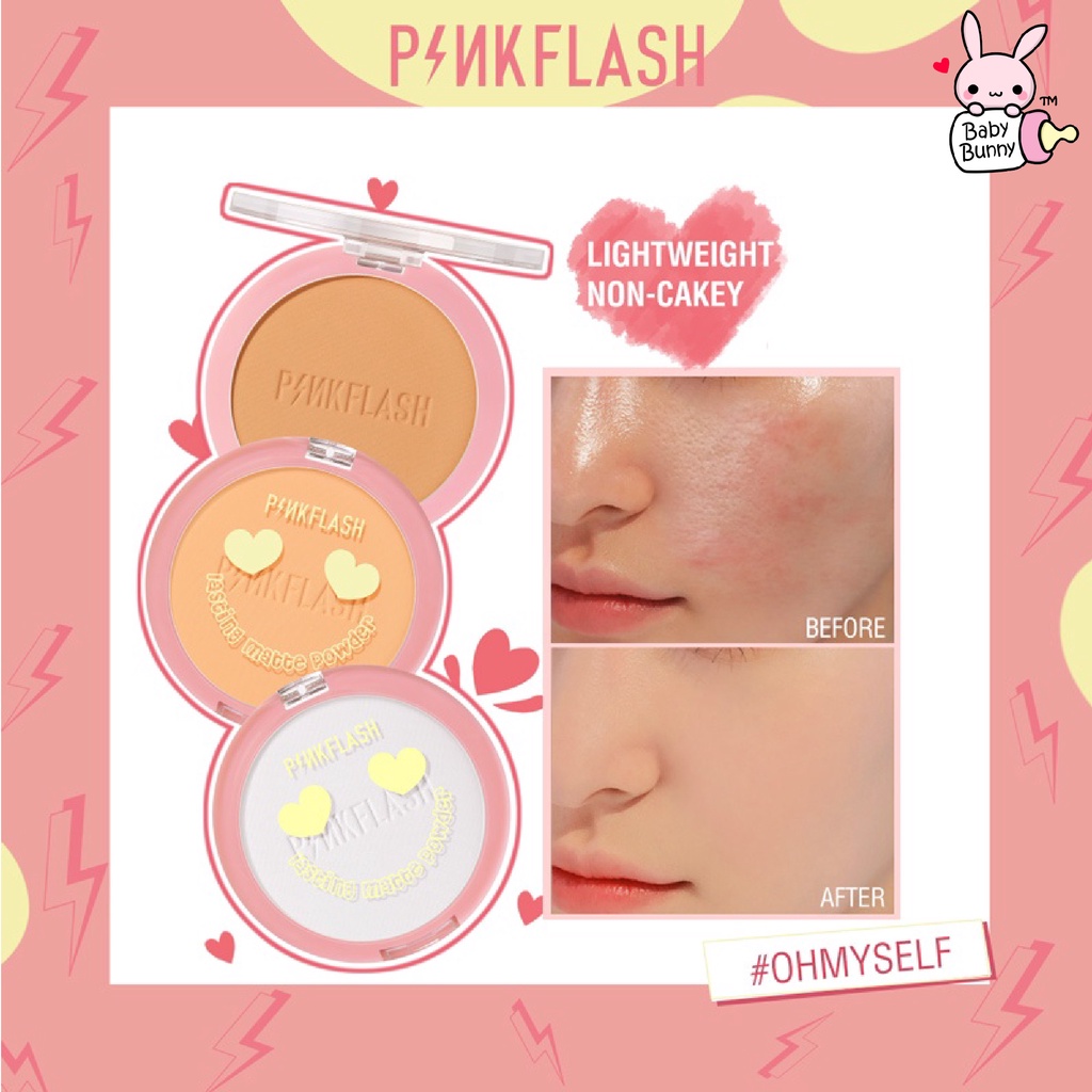 ❤ BELIA ❤ PINKFLASH Lasting Matte Pressed Powder PF-F08 (✔BPOM) PINK Flash