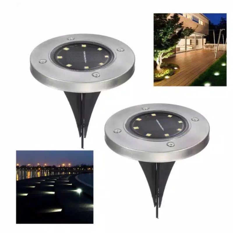 LAMPU TAMAN LAMPU OUTDOOR SOLAR LAMP 8 LED LAMPU TENAGA MATAHARI